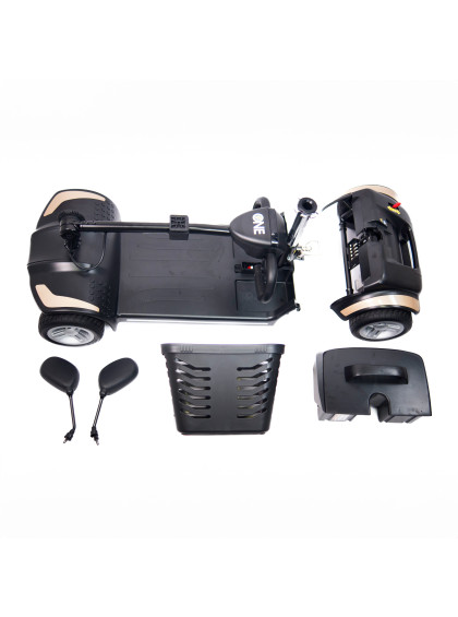 Cadeira de Rodas Motorizada Scooter Elétrica Dobrável até 136kg - Dourada