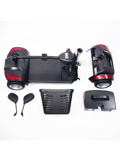 Cadeira de Rodas Motorizada Scooter Elétrica Dobrável até 136kg - Vermelha
