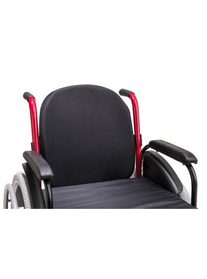 Cadeira de Rodas Monobloco M3 Premium 42cm Vermelho Roda Sentinell Preta Pneu Cinza Ortobras