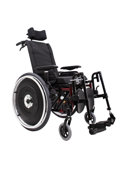 Cadeira de Rodas AVD Alumínio Reclinável 42cm Vermelho Perolizado Ortobras
