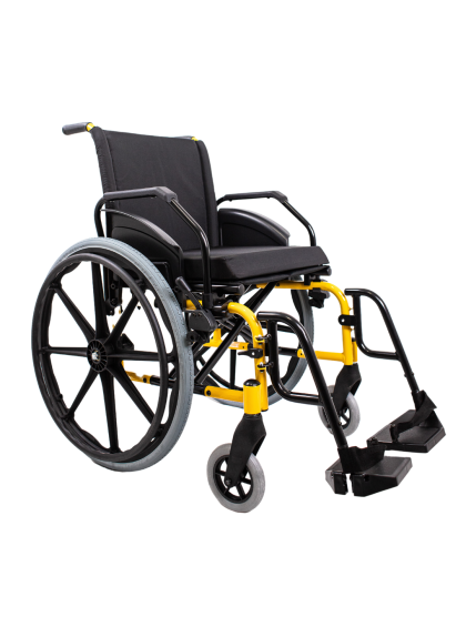 Cadeira de Rodas KE Pedal fixo 46cm Amarelo - Ortobras
