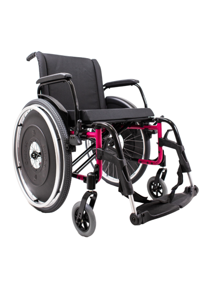 Cadeira de Rodas AVD Alumínio Pés Fixos Ortobras rosa pink 40cm 