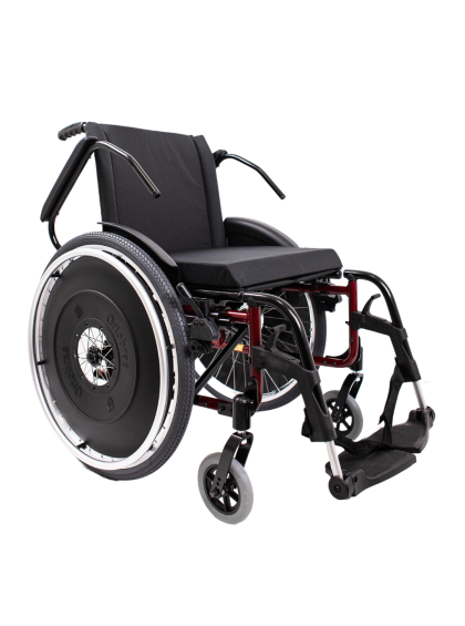 Cadeira de Rodas AVD Alumínio Pés Fixos 44cm Vermelho Perolizado