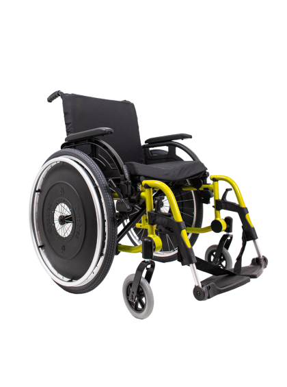 Cadeira de Rodas K3 Alumínio Pés Eleváveis 50cm Amarelo Fluor Ortobras