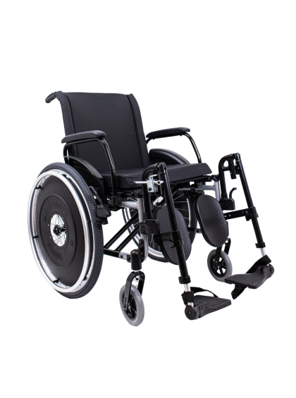 Cadeira de Rodas AVD Alumínio x Duplo Pés Eleváveis 40cm Prata Ortobras