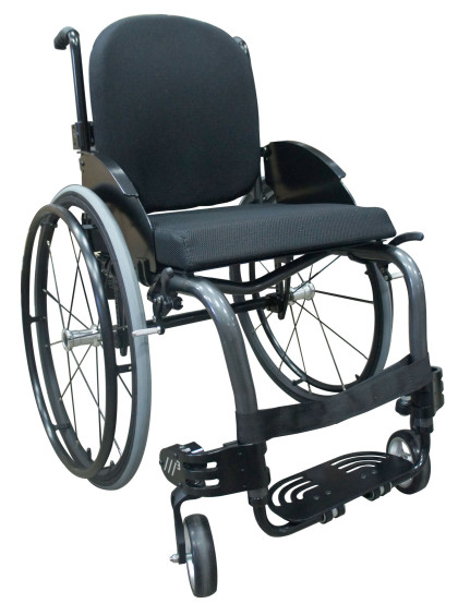 Cadeira de Rodas Monobloco M3 Premium 44cm Grafite Roda Sentinell Preta Pneu Cinza Ortobras