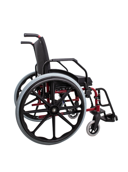 Cadeira de Rodas KE Pedal fixo 42cm vermelha- Ortobras