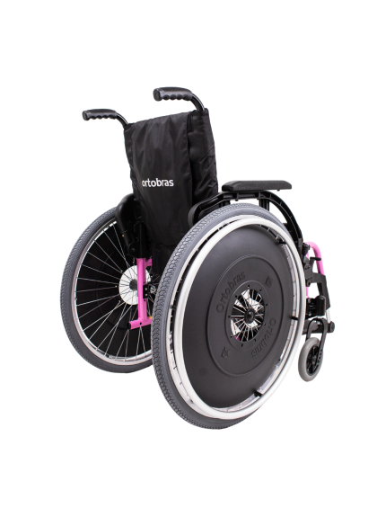 Cadeira de Rodas K3 Alumínio Pés Removíveis 38cm Rosa Ortobras
