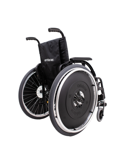 Cadeira de Rodas K3 Alumínio Pés Removíveis 38cm Preto Ortobras
