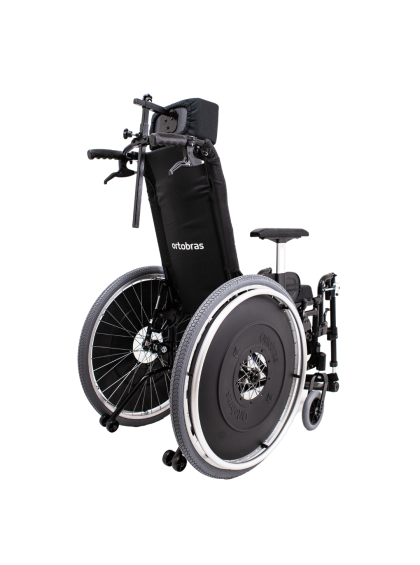 Cadeira de Rodas AVD Alumínio Reclinável 46cm Preta Ortobras
