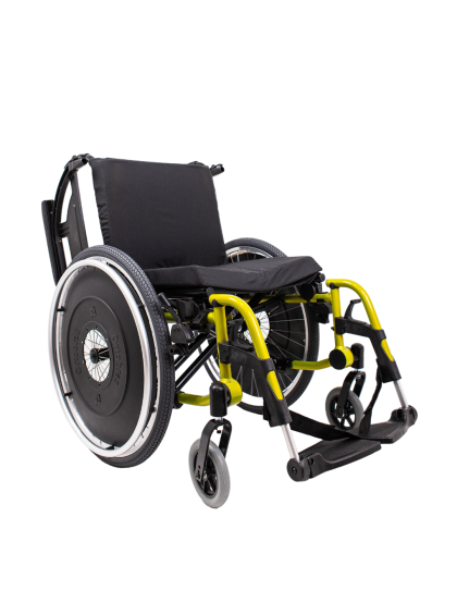 Cadeira de Rodas K3 Alumínio Pés Eleváveis 50cm Amarelo Fluor Ortobras