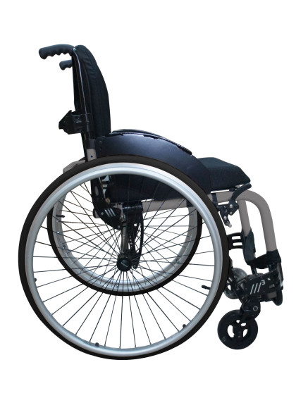 Cadeira de Rodas Monobloco M3 46cm Grafite com Pneus Cinza Ortobras