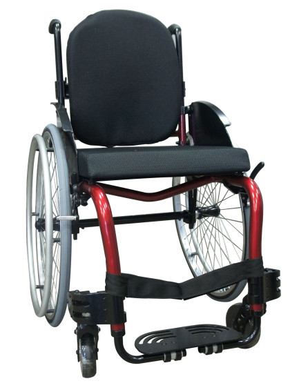 Cadeira de Rodas Monobloco M3 44cm Vermelho Perolizado com Pneus Cinza Ortobras