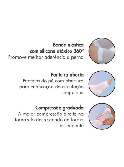 Meia de Compressão 3/4 Sigvaris Antitrombo 18-23 mmHg M