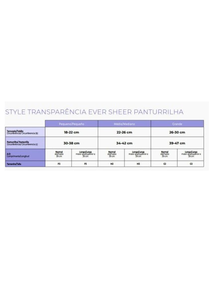 Meia de Compressão 3/4 Sigvaris Ever Sheer 20-30 mmHg M3