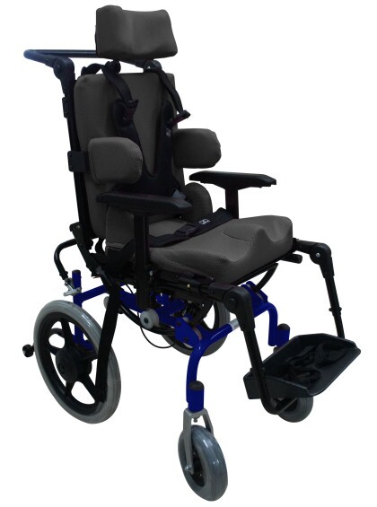 Carrinho Linha Postural T1 Azul Glacial com Estofado Cinza 38/35/40 Ortobras 