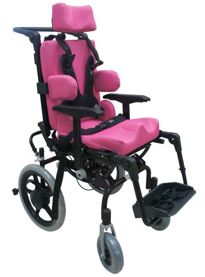 Carrinho Linha Postural T1 Preto com Estofado Rosa 38/35/40 Ortobras