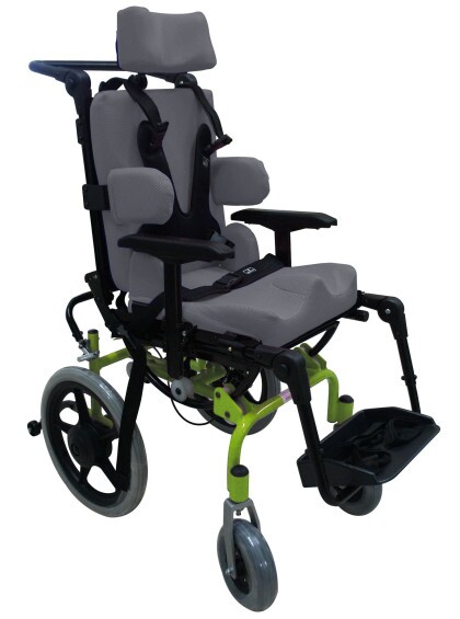 Carrinho Linha Postural T1 Verde Oliva com Estofado Cinza 38/35/45 Ortobras