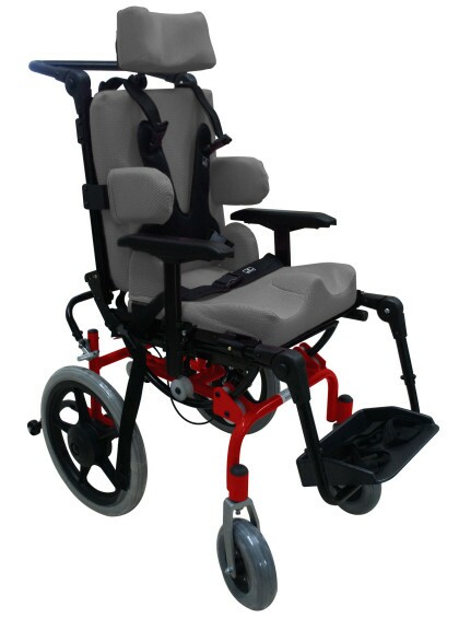 Carrinho Linha Postural T1 Vermelho Metálico com Estofado Cinza 42/40/45