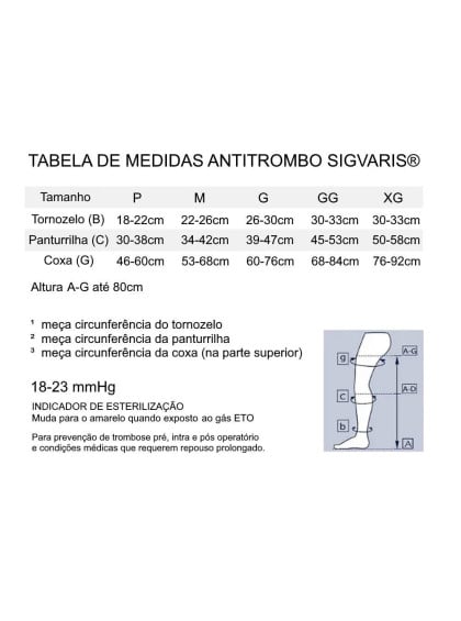 Meia de Compressão 7/8 Sigvaris Antitrombo 18-23 mmHg GG