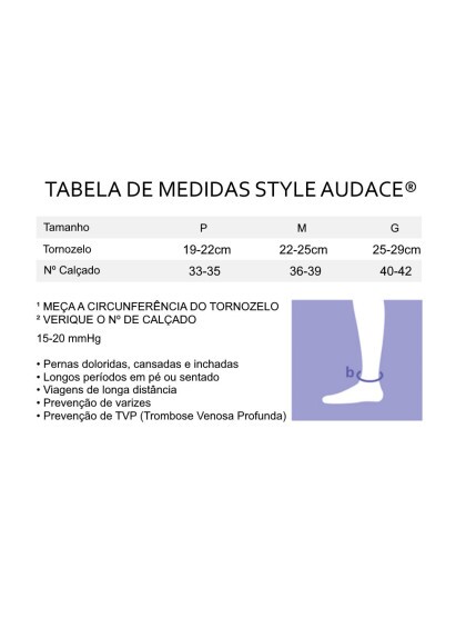 Meia de Compressão 3/4 Sigvaris Audace 15-20 mmHg P