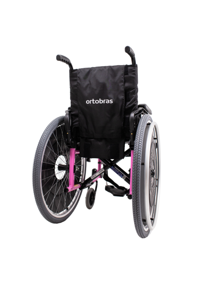 Cadeira de Rodas K3 Alumínio Pés Removíveis 40cm Rosa Ortobras