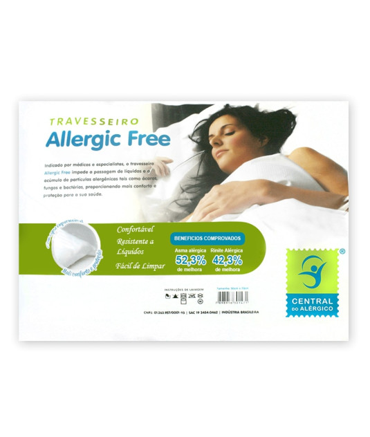 Travesseiro Anti Alérgico Fibra Poliéster com Forro Algodão 
