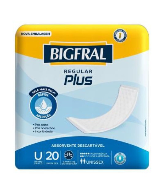 Absorvente Regular Plus 20 Unidades Bigfral  