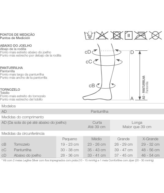 Kit de Meias para Úlcera Ulcercomfort com Zíper 3/4 Venosan