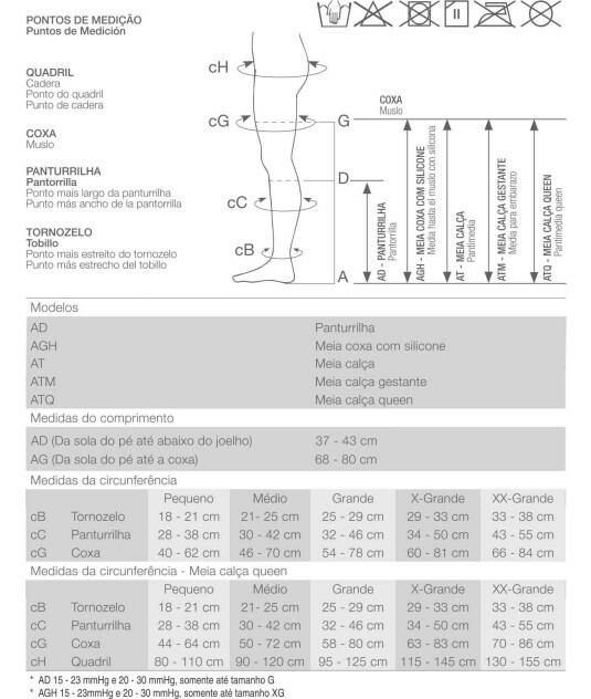 Meia de Compressão 3/4 Venosan Legline 20-30 mmHg Olinda