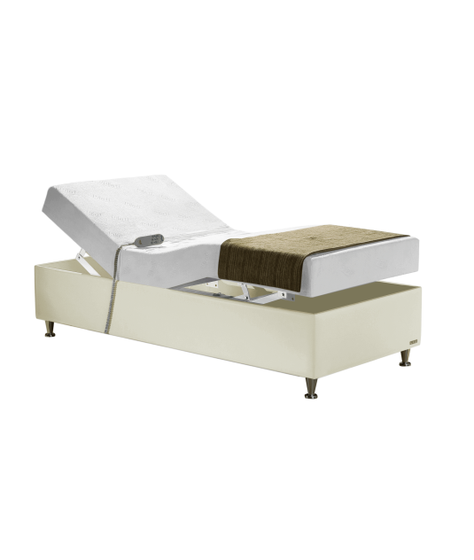 Cama Fawler Elétrica Sommier Century com Colchão Acoplado 90x200cm Bege Pilati