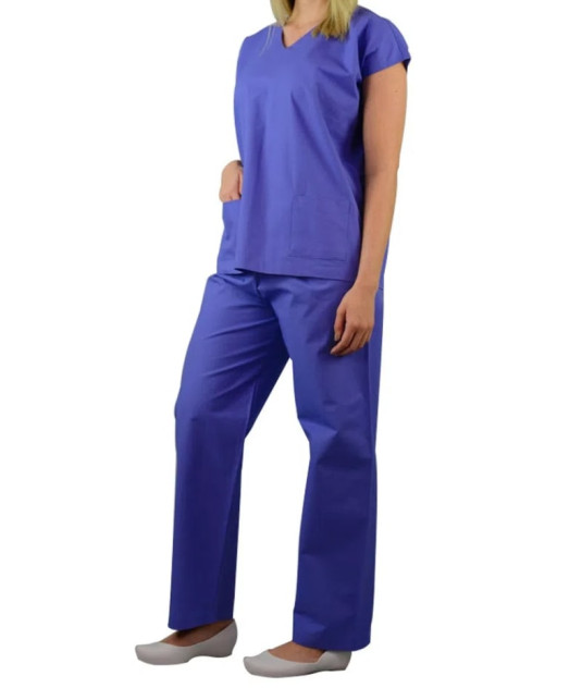 Pijama Cirúrgico Unissex Azul Brim Leve Namaste