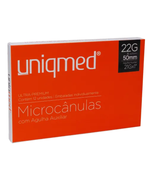 Microcânulas com Agulha Auxiliar 22G 50mm Uniqmed