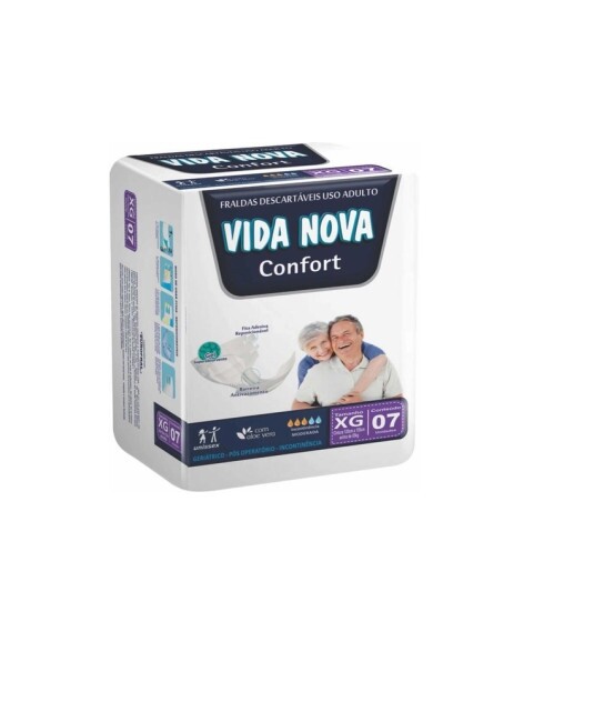 Fralda Adulto Geriátrica Descartável XG 7 unid Vida Nova - Casa Médica