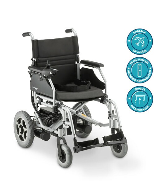 Cadeira de Rodas Motorizada Dobrável Elétrica Bivolt Alumínio D900 Dellamed