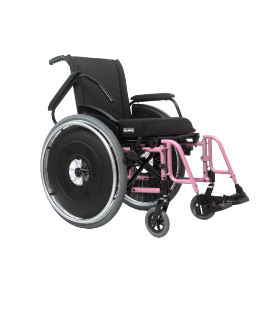 Cadeira de Rodas AVD Alumínio Pés Fixos Rosa Ortobras