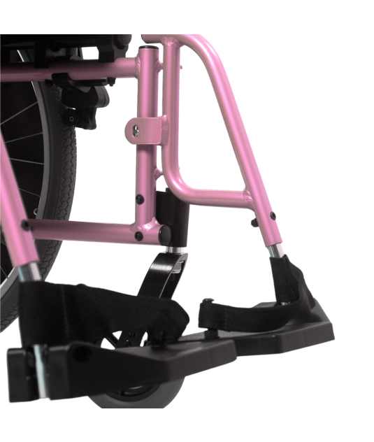 Cadeira de Rodas AVD Alumínio Pés Fixos Rosa Ortobras