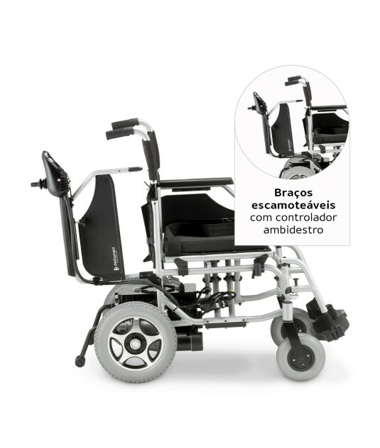 Cadeira de Rodas Motorizada Dobrável Elétrica Bivolt Alumínio D900 Dellamed