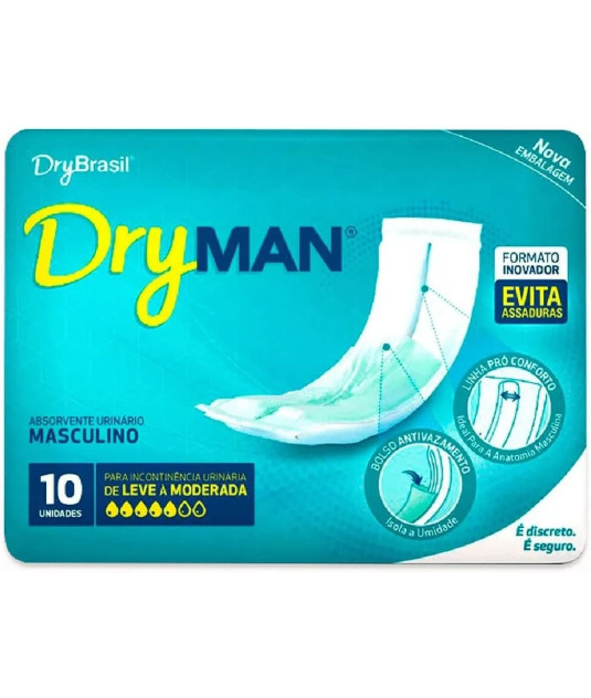Absorvente Masculino DryMan com 10 Und 