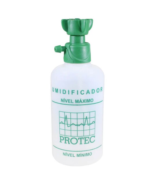 Frasco Umidificador 250 ml para O2 com Extensão e Máscara Protec