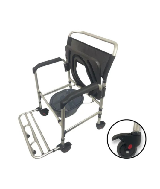 Cadeira de Banho Higiênica em Alumínio até 140kg c/ Coletor - Supermedy