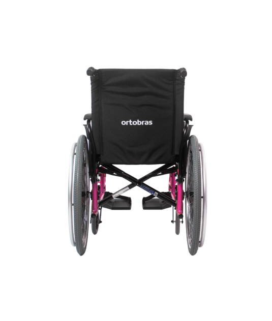 Cadeira de Rodas AVD Alumínio Pés Fixos Rosa Pink Ortobras