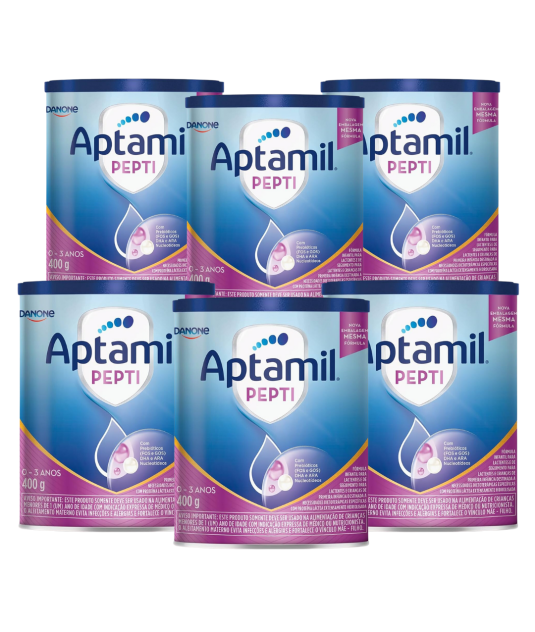 Kit 6 unidades de Aptamil Pepti 400g - Para Alérgicos a Leite de Vaca/Soja Danone