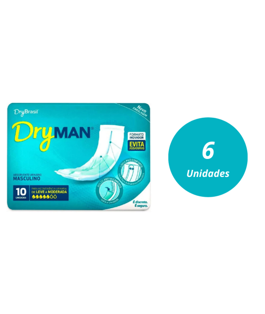 Absorvente Masculino Dryman 6 pacotes - 60un