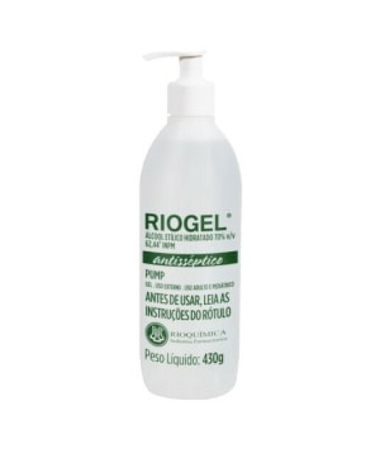 Álcool Gel Riogel 430g Pump Rioquímica 