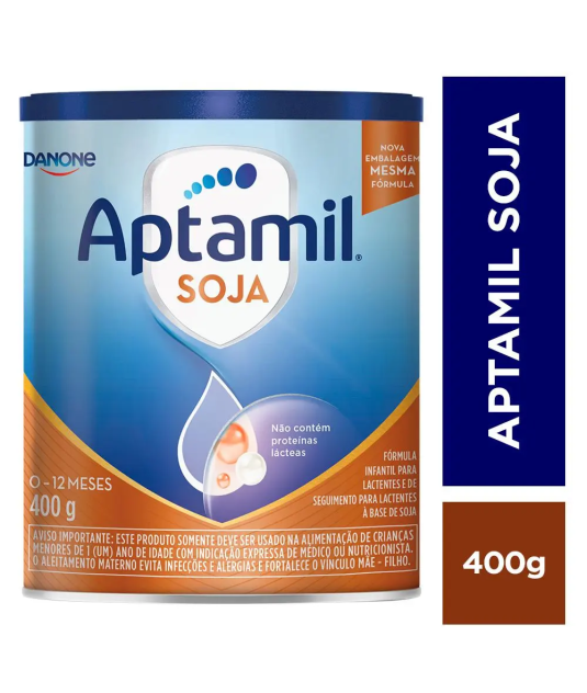 Aptamil Soja 400g – Sem Lactose, Sem Leite, Para APLV 6 a 36 meses + E-book