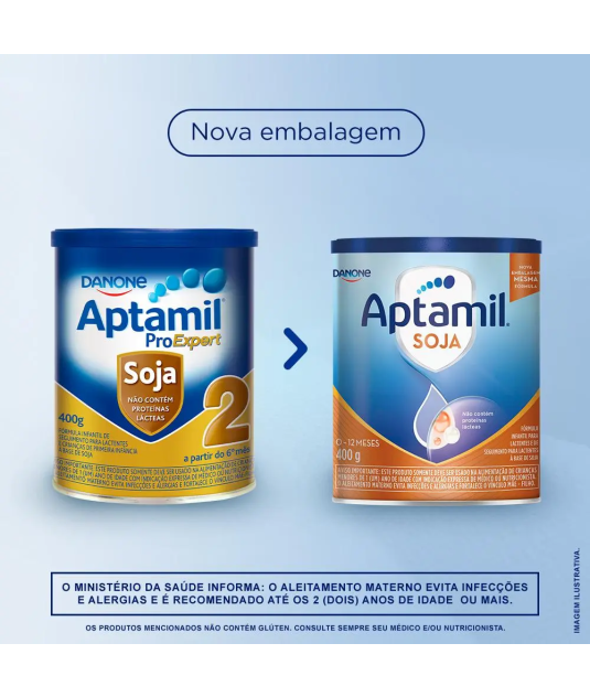 Aptamil Soja 400g – Sem Lactose, Sem Leite, Para APLV 6 a 36 meses + E-book