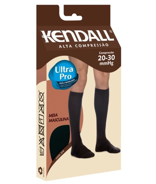 Meia Alta Compressão Masculina Preta Kendall