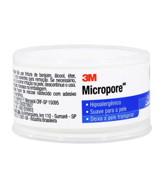 Micropore 25 mm x 10 mt Branco com Capa 1530