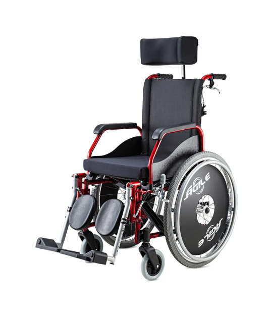 Cadeira de Rodas Agile Alumínio Reclinável com Pés Eleváveis Jaguaribe
